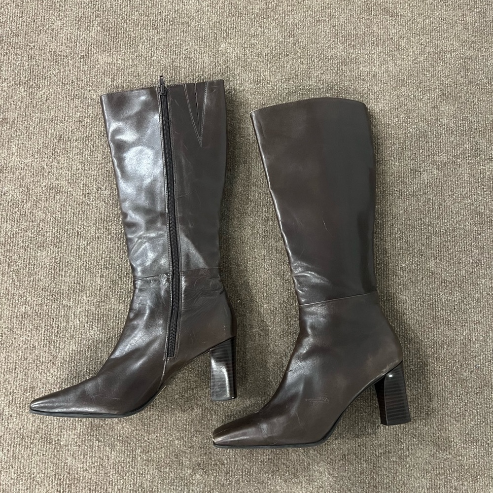 Brown Leather below the knees Boots